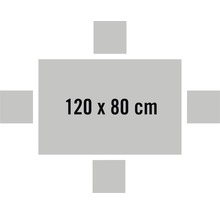 Stôl s rozmermi 120 krát 80 centimetrov