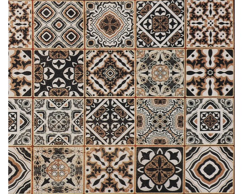 Vzor dlaždíc s rôznymi geometrickými a kvetinovými vzormi