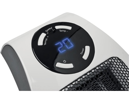 Detail ovládania teplovzdušného ventilátora s ukazovateľom teploty