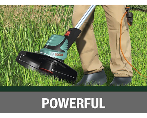 Vyžínač v prevádzke na trávniku