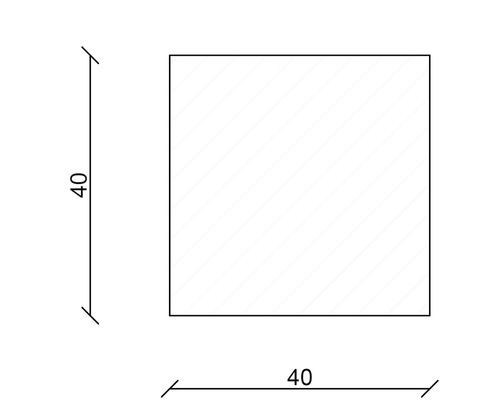 Štvorcová plocha s dĺžkou strany 40