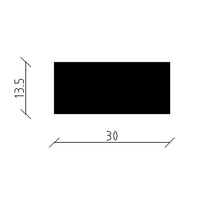 Technický nákres s rozmermi: 30 x 13.5