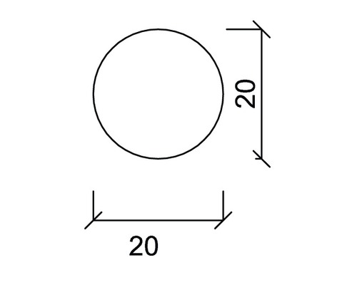 Nákres kruhu s priemerom 20 milimetrov