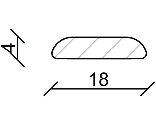 Technický nákres profilu s rozmermi