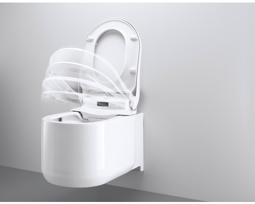 Závesné WC s hlbokým splachovaním a automatickým sklápaním