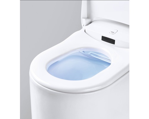 Biele sprchovacie WC s otvoreným vekom