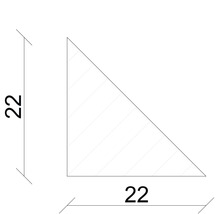 Trojuholník s dĺžkou strany 22 jednotiek