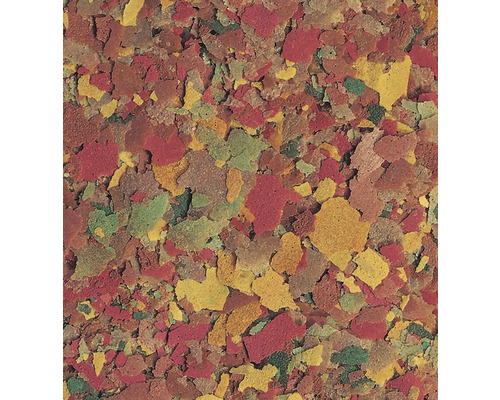 Detailný záber vločiek krmiva pre ryby