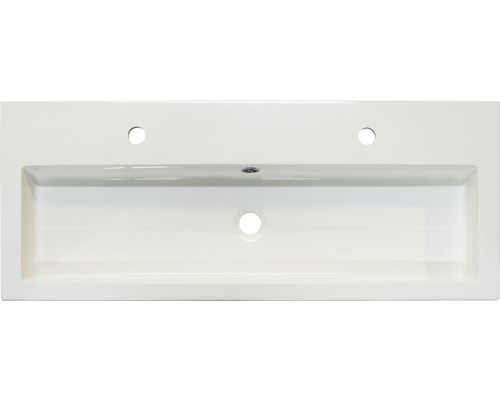 Keramické umývadlo s otvormi pre kohútiky a prepadom