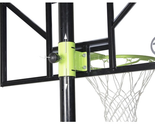 Detail basketbalového koša s nastaviteľnou výškou