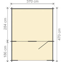 Drevený záhradný domček BPP Praktik prírodný 370 x 470 cm