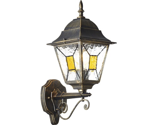 Starožitné vonkajšie nástenné svietidlo so sklenenými panelmi