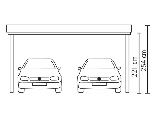 Dvojitý prístrešok pre auto s výškou 221 cm a 254 cm