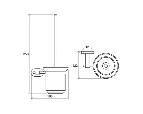 Technický nákres s rozmermi WC kief