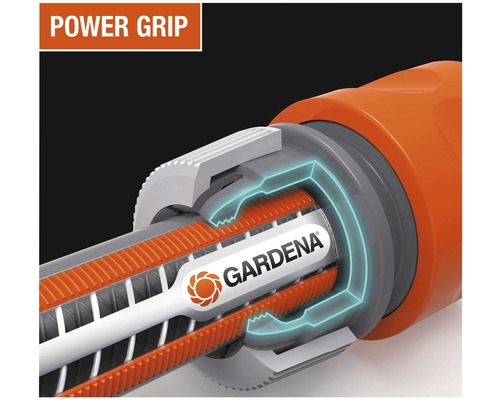 Detail záhradnej hadice Gardena s technológiou Power Grip