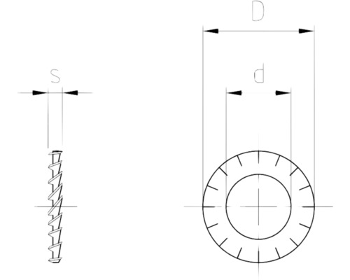 Technický nákres skrutky s rozmermi