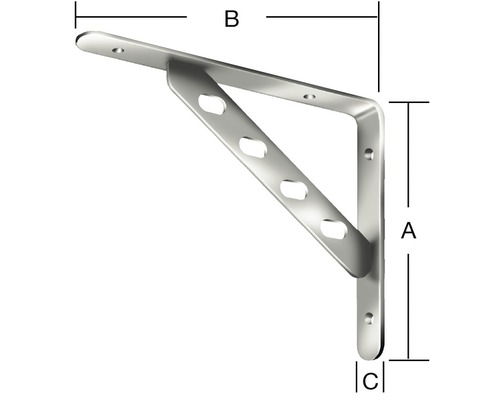 Kovový uholník na montáž na stenu s rozmermi