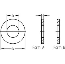 Technický nákres podložky v tvare A a B s rozmermi