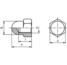 Technický výkres poistnej matice s rozmermi