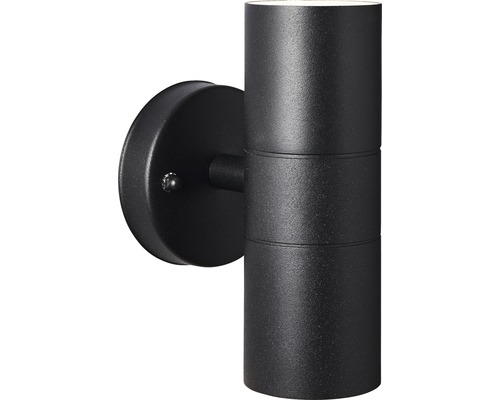 Čierne LED vonkajšie nástenné svietidlo