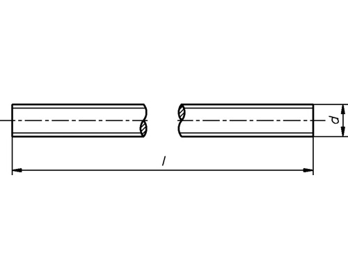 Technický výkres rúry s priemerom a dĺžkou
