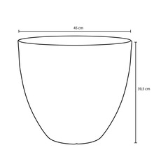 Schéma kvetináča s rozmermi 45 cm a 39,5 cm