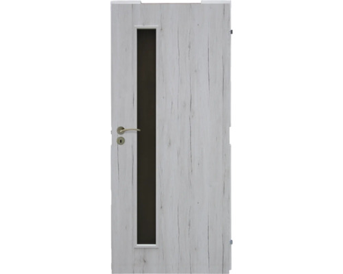 Interiérové dvere so sklenenou vložkou a dreveným vzorom