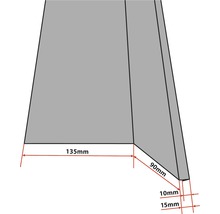 Záveterná lišta pre manzardy vonkajšia čierna dĺžka 1 m-thumb-1