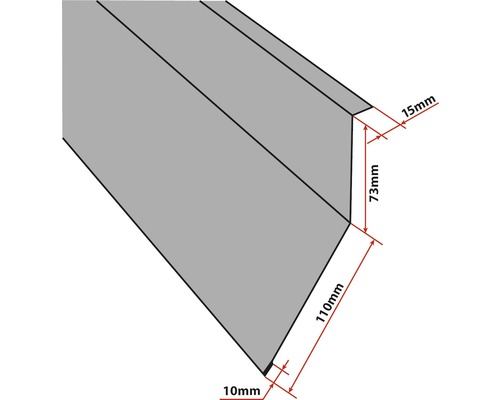 Schéma uholníkového profilu s rozmermi