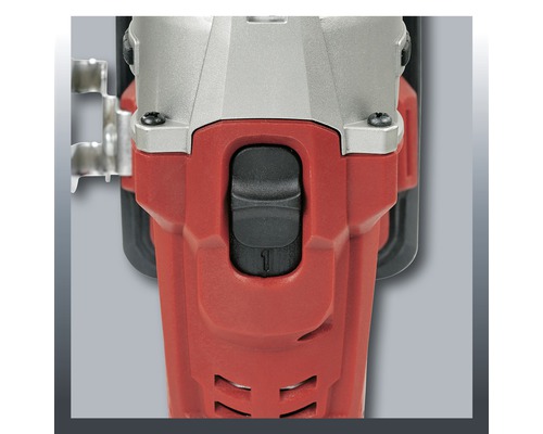 Detailný záber uhlovej brúsky s vypínačom