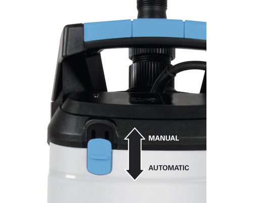 Detail čerpadla s prepínačom na nastavenie medzi manuálnou a automatickou prevádzkou