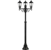 Čierna trojplameňová záhradná lampa na vonkajšie použitie