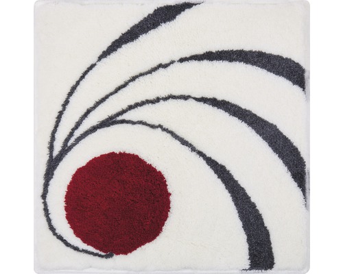 Štvorcová kúpeľňová predložka s abstraktným vzorom kruhov a línií