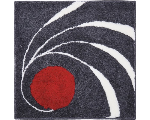 Štvorcový koberec s abstraktným vzorom kruhu a zakrivených čiar