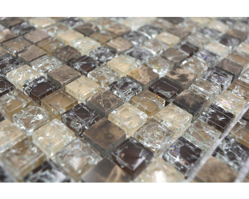 Mozaiková dlaždica zo skla a kameňa