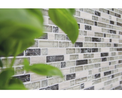 Obkladové dlaždice zo sklenenej mozaiky s obdĺžnikovými kameňmi