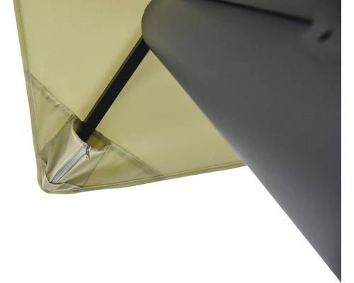 Detailný pohľad na slnečník so zipsom na okraji tienidla