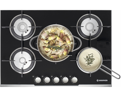 Plynová varná doska Hoover s piatimi horákmi a dvoma hrncami