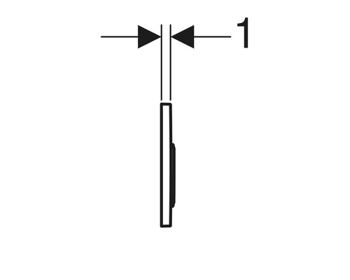 Detailný výkres nástennej rozety s medzerou jeden milimeter