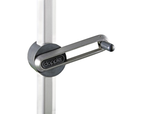 Kľukový mechanizmus slnečníka s logom Doppler.