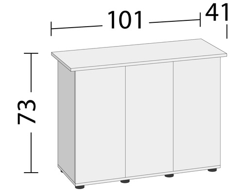 Obrázok spodnej skrinky s rozmermi 101 x 73 x 41 cm.