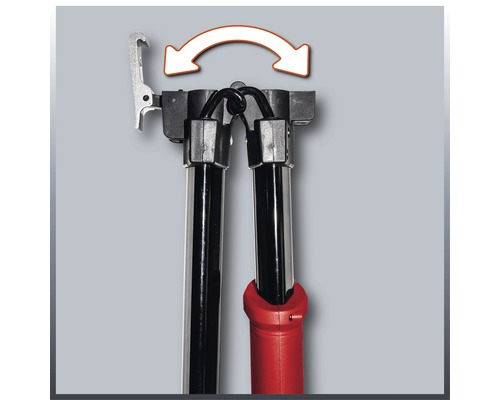 Detailný záber klieští na rúry s funkciou otáčania a symbolom šípky