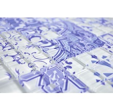 Sklenená mozaika XCM8OP33 Crystal Design modrá/biela 30x30 cm-thumb-2