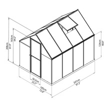 Skleník Palram Multiline 6x8 polykarbonát 185x247x208 cm