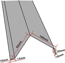 Záveterná lišta pre trapézové plechy čierna dĺžka 1 m-thumb-1