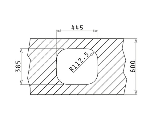 Technický výkres s rozmermi a výrezom