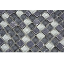 Sklenená mozaika s prírodným kameňom XCM M810 30,5x32,5 cm šedá/čierna-thumb-5