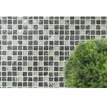 Sklenená mozaika s prírodným kameňom XCM M810 30,5x32,5 cm šedá/čierna-thumb-3