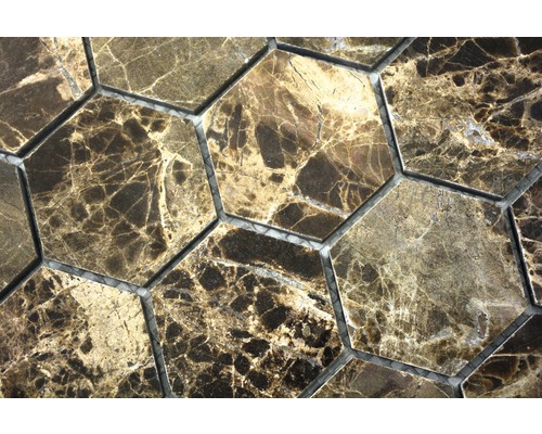 Šesťuholníková mozaiková dlaždica so vzhľadom mramoru