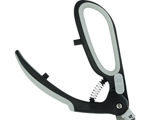 Záhradné nožnice s otváracou pružinou a aretáciou